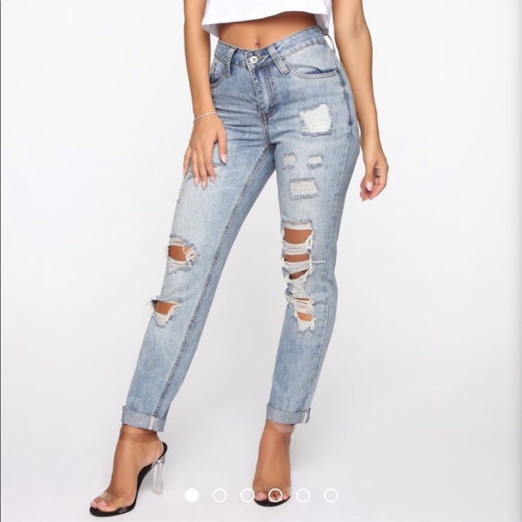 Fashion Nova Lesson Learned Distressed Jean - Picture 2 of 4